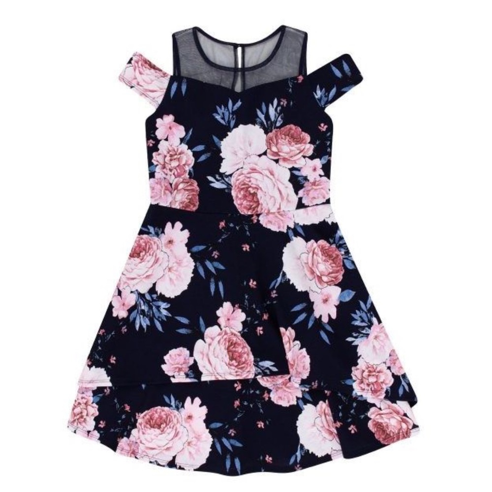 Speechless Floral Cold Shoulder Dress